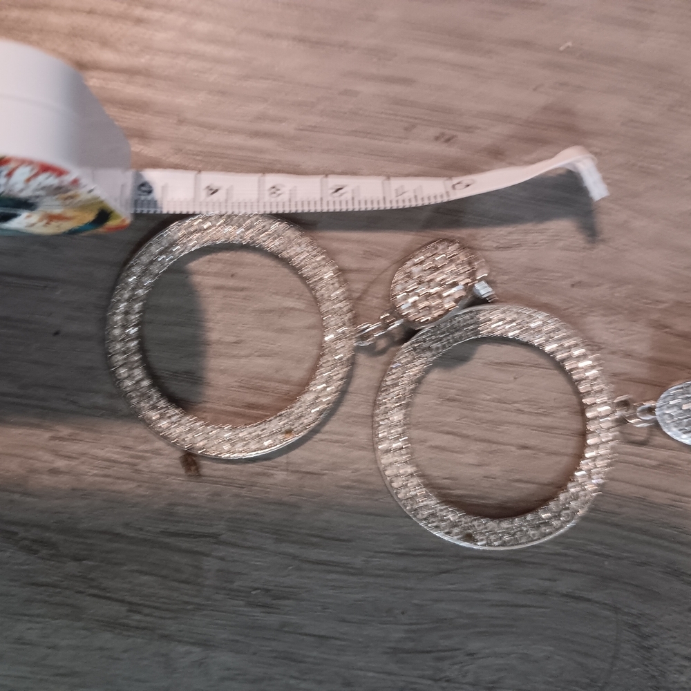 Elegant Rhinestone Hoop Earrings - Picture 2 of 4